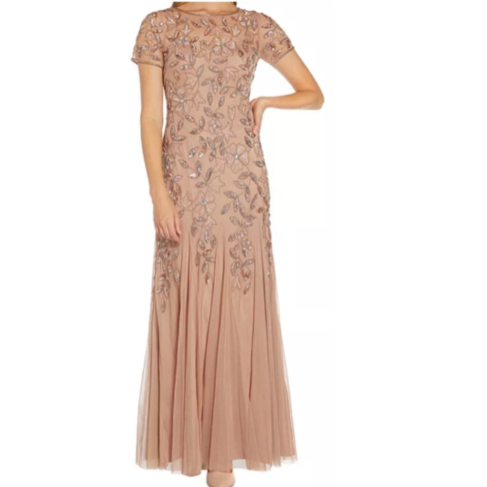 Floral-Design Embellished Gown. Brand NEW!